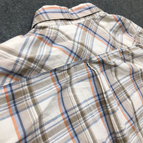 GUESS Western Shirt Men 2XL Beige Plaid Pearl Snap Coastal Cowboy Rodeo Country - Picture 7 of 14